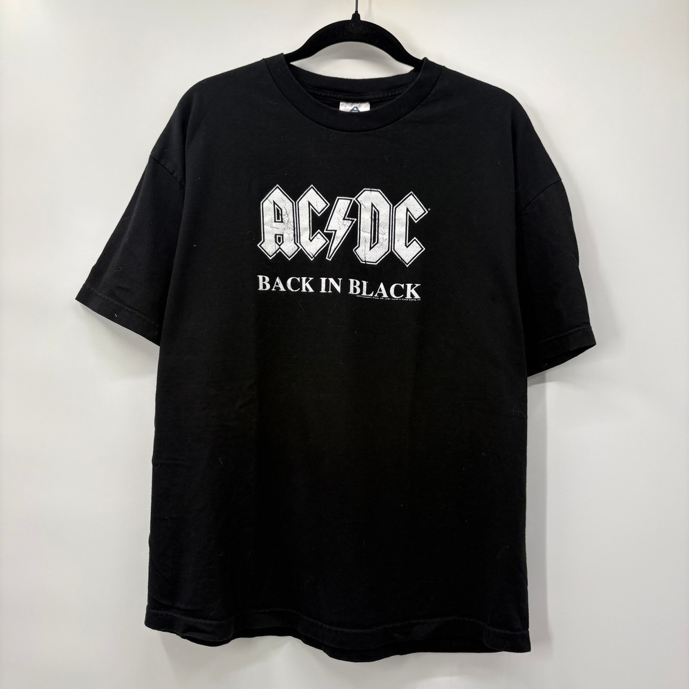 ACDC Shirt Mens Size XL Vintage 2004 Alstyle Y2K Rock Band Tee Back In Black